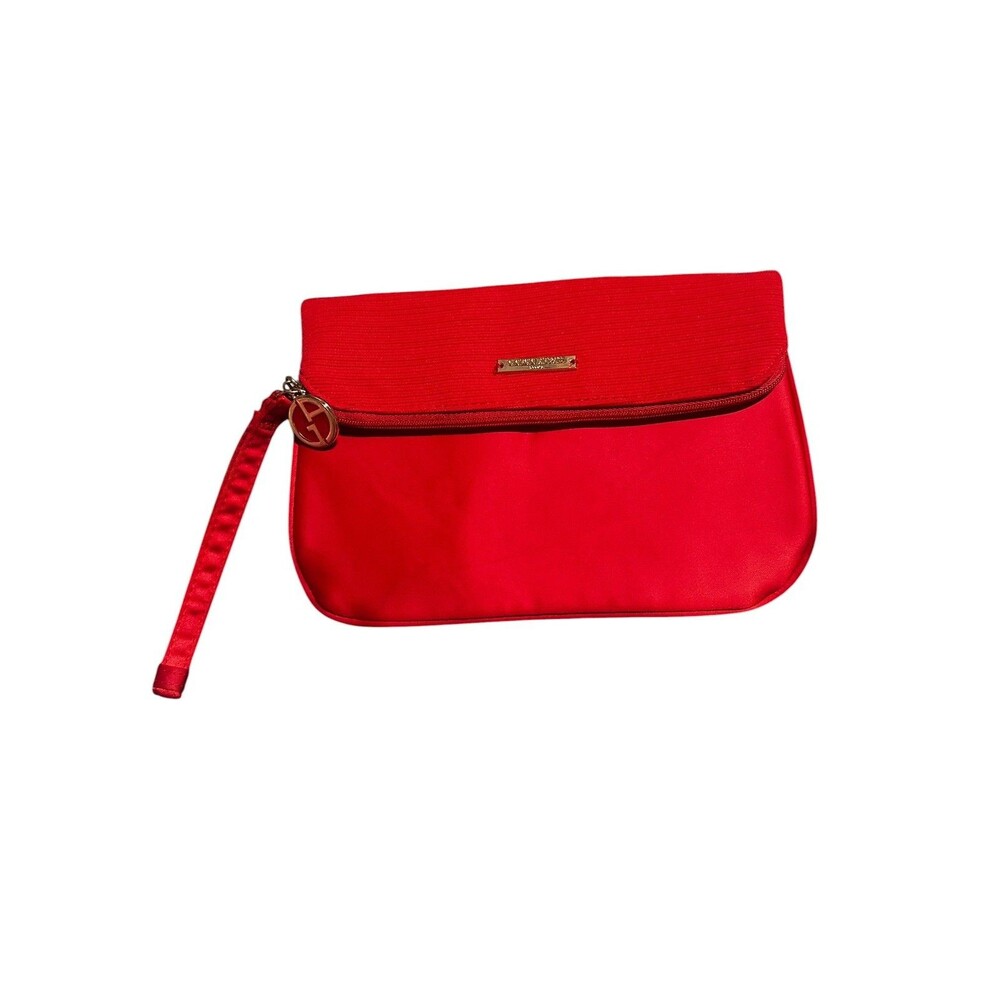 Giorgio Armani Red Make-Up Cosmetic Bag Party Clutch Pouch Red GWP Used